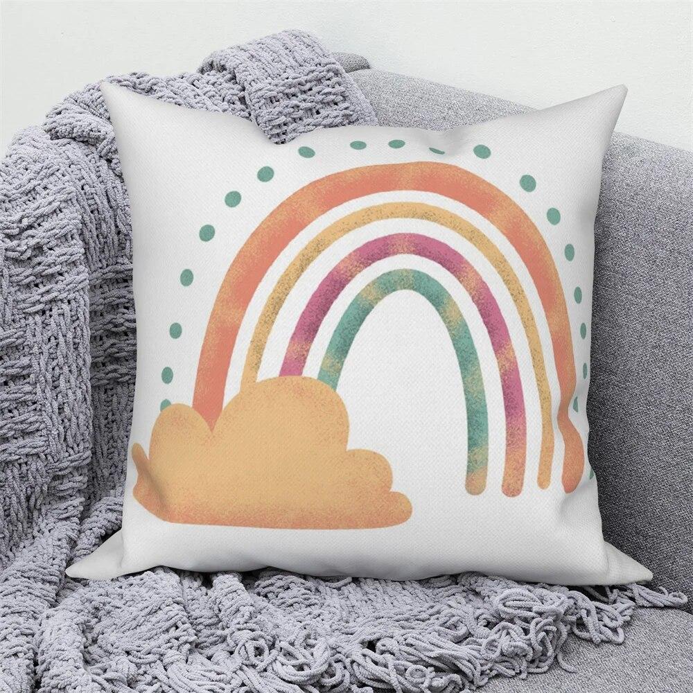 Kissenbezug Dekoration Zuhause Büro Schlafzimmer Cartoon Regenbogen Wolke Sofa Dekokissen
