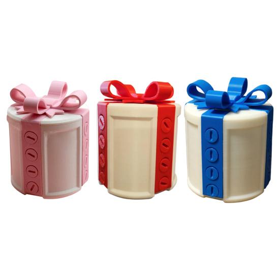 3D Tréfa Csavaros Doboz Bosszantó Ajándékdoboz Csavarokkal Újrafelhasználható Puzzle Doboz Masnival Gag Ajándék Szeretteinek Valentin-napi Tréfák