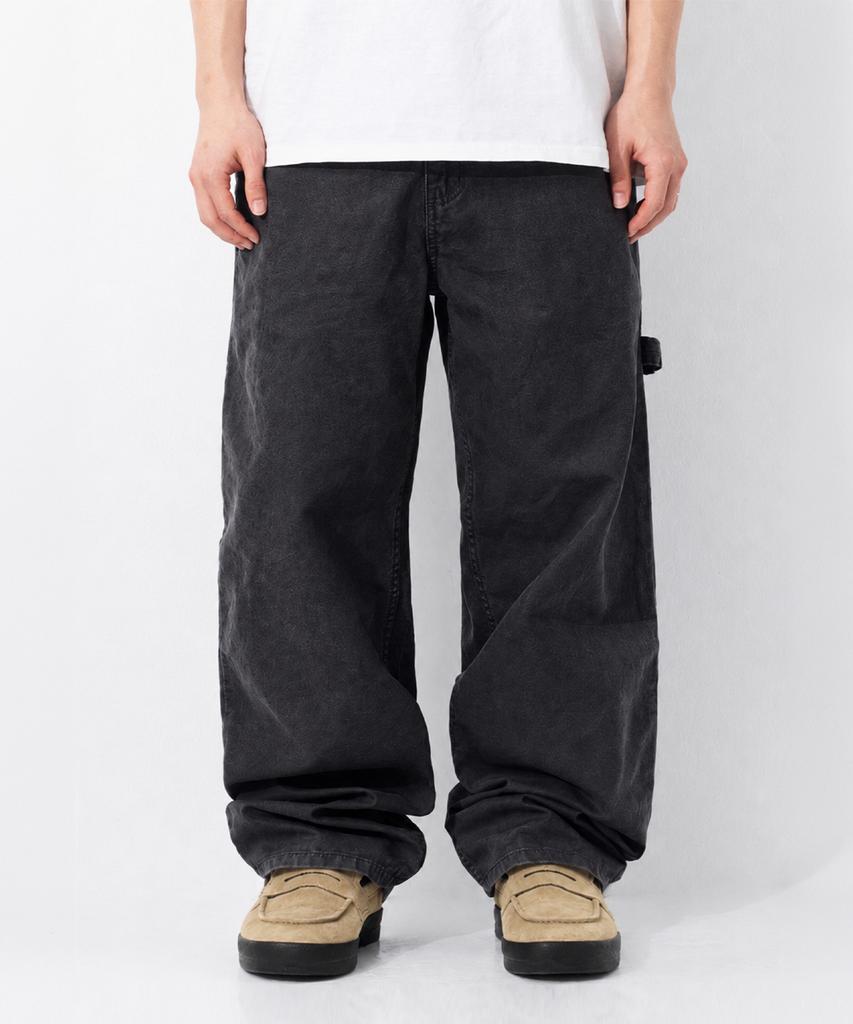 QT8 GARMENTS Lb Washed Oxford Carpenter Pants (Black)