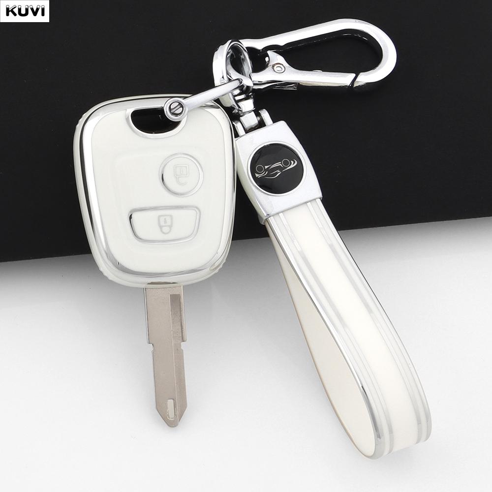 2 Button Tpu Car Remote Key Case Cover Shell Fob Keychain For Peugeot 107 206 207 307 For Citroen C1 C2 C3 C4 For Toyota Aygo