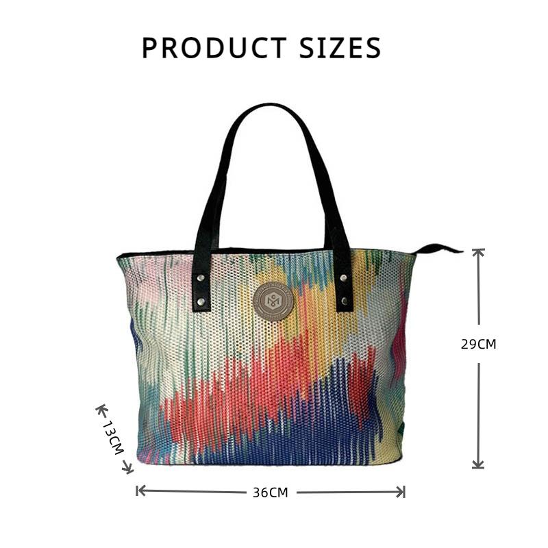 2024 Новая модная женская сумка с принтом из двойной сетчатой ​​ткани — фото 14