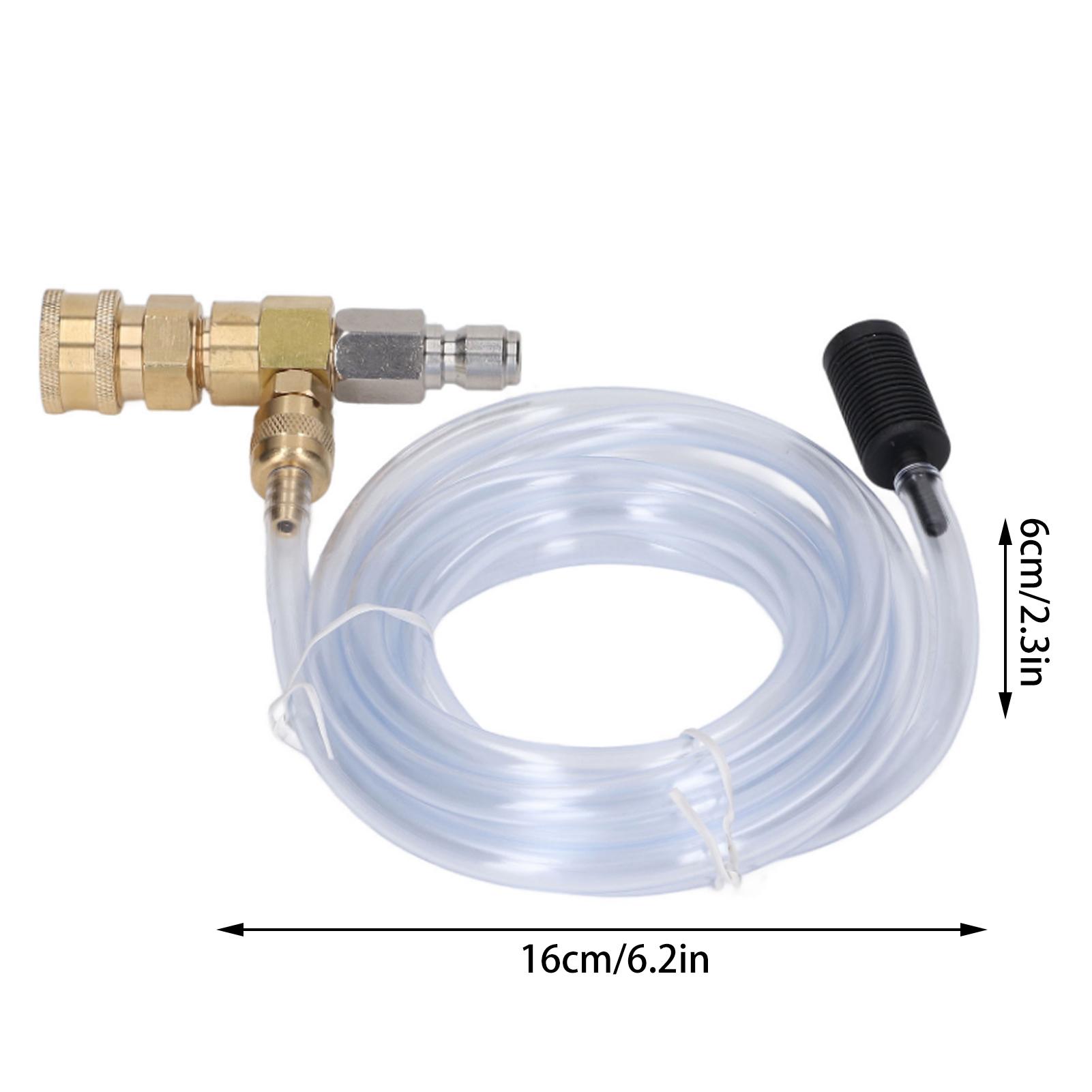 Chemical Injector Brass Stainless Adjustable Downstream Injector with 9.8ft Tube for Pressure Washer 5000PSI