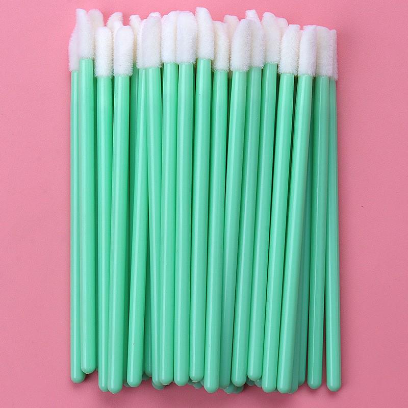50-Pack Disposable Lip Brushes - Portable Solid Lipstick, Lip Gloss, and Makeup Cleaning Swabs