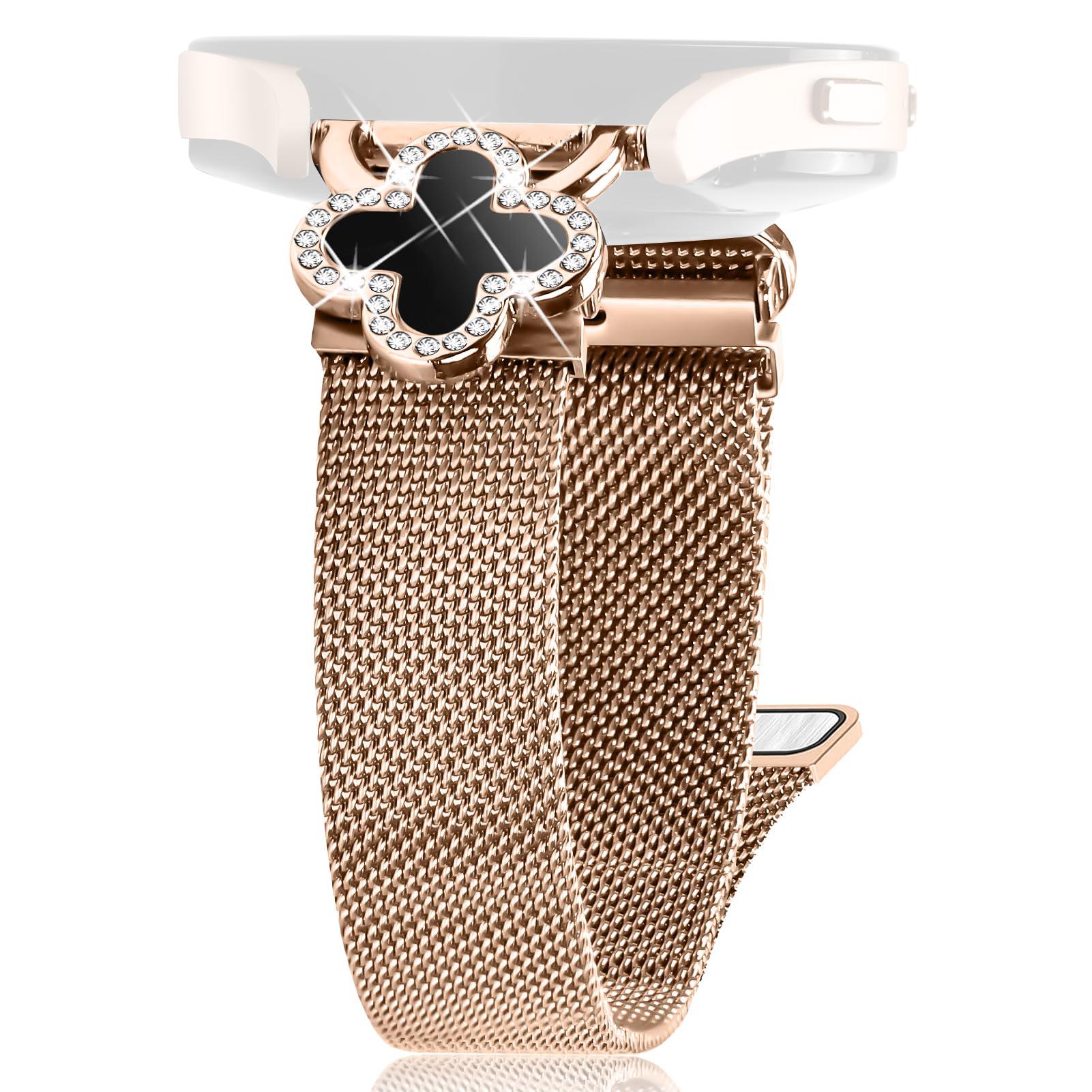 

For Huami Amazfit GTS Milanese Band Stainless Steel Watch Strap Clover Decor,Size: S As shown D