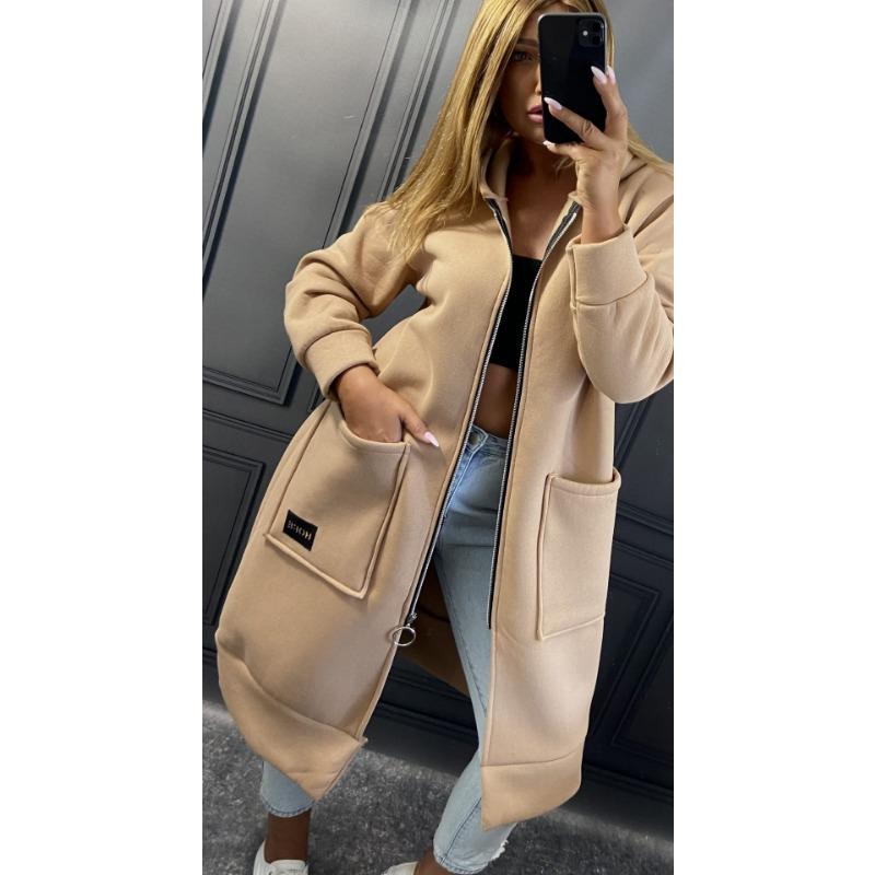 

DAFIFY Женская мода Повседневные однотонные с принтом Осенне-зимние куртки и пальто с длинным рукавом и капюшоном XL