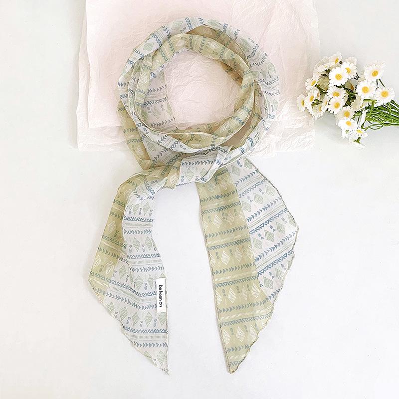 Nischenstilvoller Seiden-Farbblock-Schal - Vielseitiges dünnes Band für Hals oder Taille