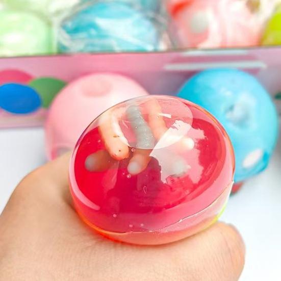 Luminous Skull Stress Ball Toy Anxiety Relief Glow-in-the-dark Squeeze Ball Sensory Toy Kids Teens Adults Portable Soft TPR Ball Pinch Fidget Toy