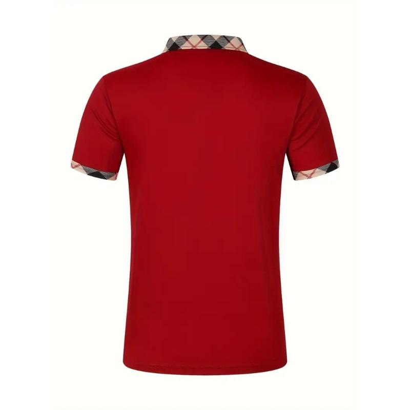 Nové pánske módne tričko s golierom, slim-fit, polokošeľa s krátkym rukávom, pánsky top
