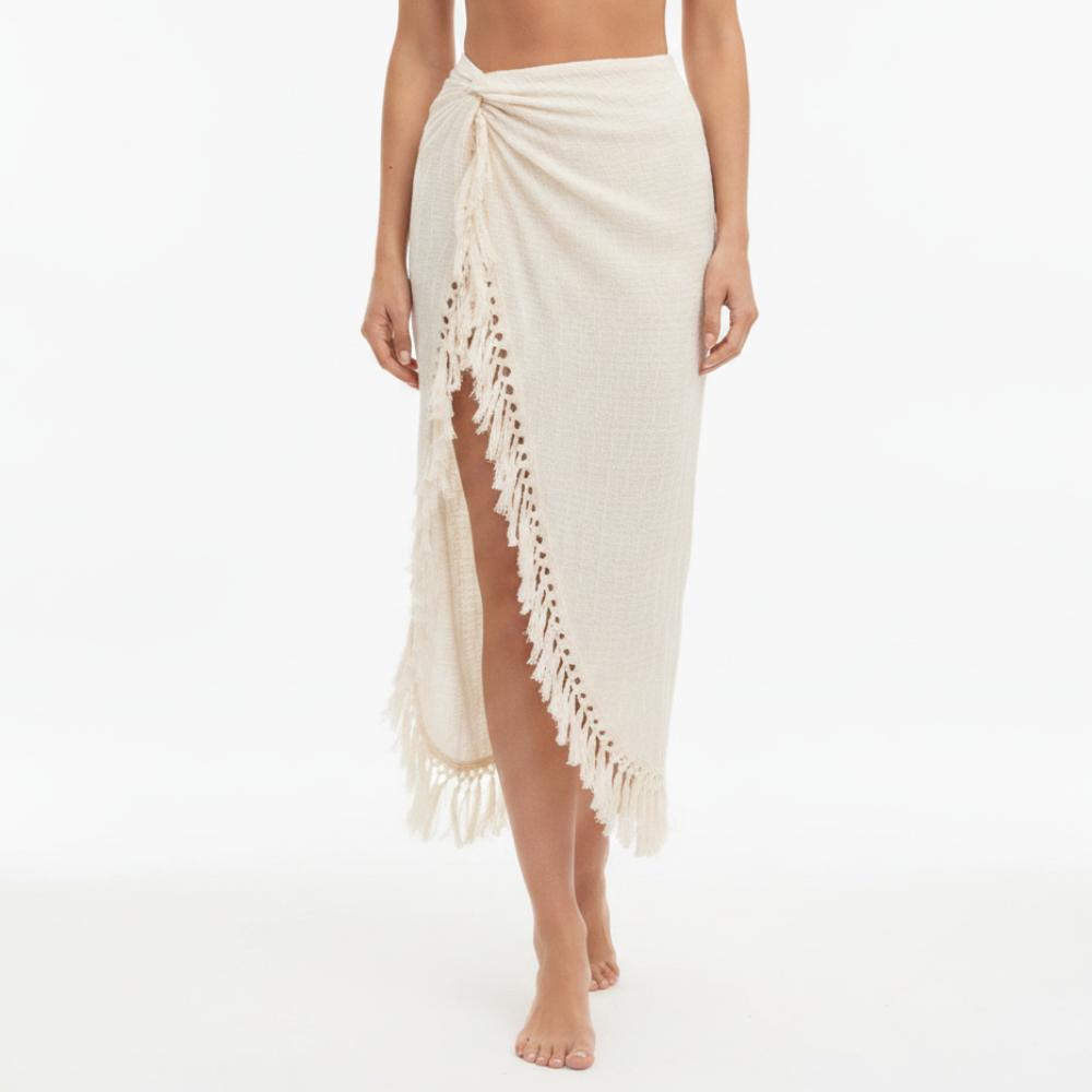 Asymmetrical Hem Beach Skirts High Side Slit Design Boho Skirts Bohemian Wrap Skirts  for Women S