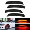 4Pcs Amber+Red Smoked Lens Led Side Marker Lights Lamp For 15-19 Dodge Charger