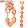Long Anal Beads Butt Plug Soft Platinum Liquid Silicone Anal Plug Egg Butplug 18+ Sex Toy for Women Men Anal Dilatation Adultos