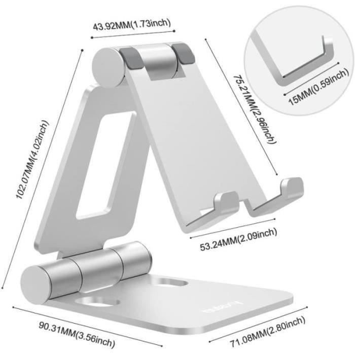 Support de téléphone - WF - WF15052 - Aluminium - Ajustable - Bureau