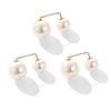 Fashion Double Pearl Brooches for Women Sweater Collar Needle Brooch Pins Anti-glare Clothing Accessories