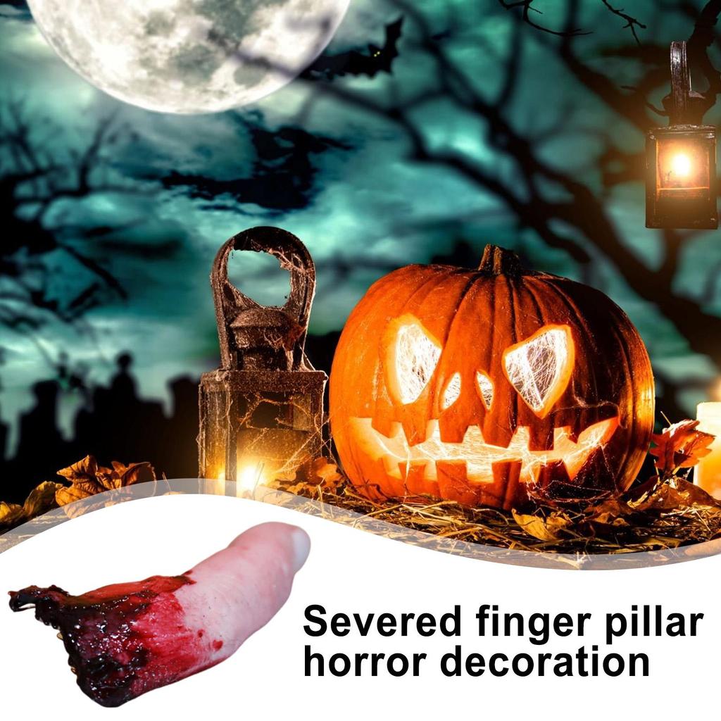 Halloween Severed Finger Horror Bloody Finger Prank Prop Bloody Severed Finger Realistic Scary Fake Finger Pillar Horror Decor