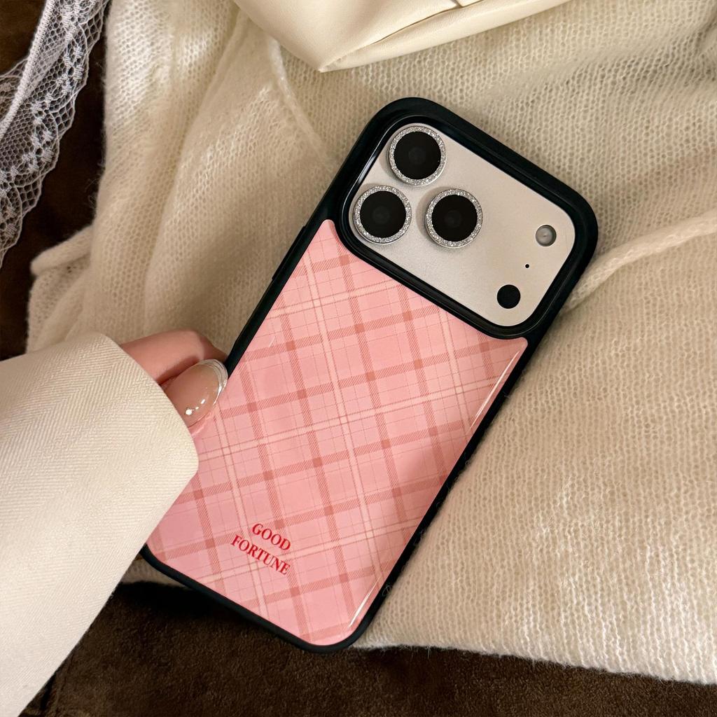 Funda para teléfono con estampado de cuadros rosas para iPhone 16, iPhone 17 y iPhone 17 Pro Max
