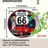 Vintage Route 66 Classic Truck Gas Station Metal Wall Sign for Bar