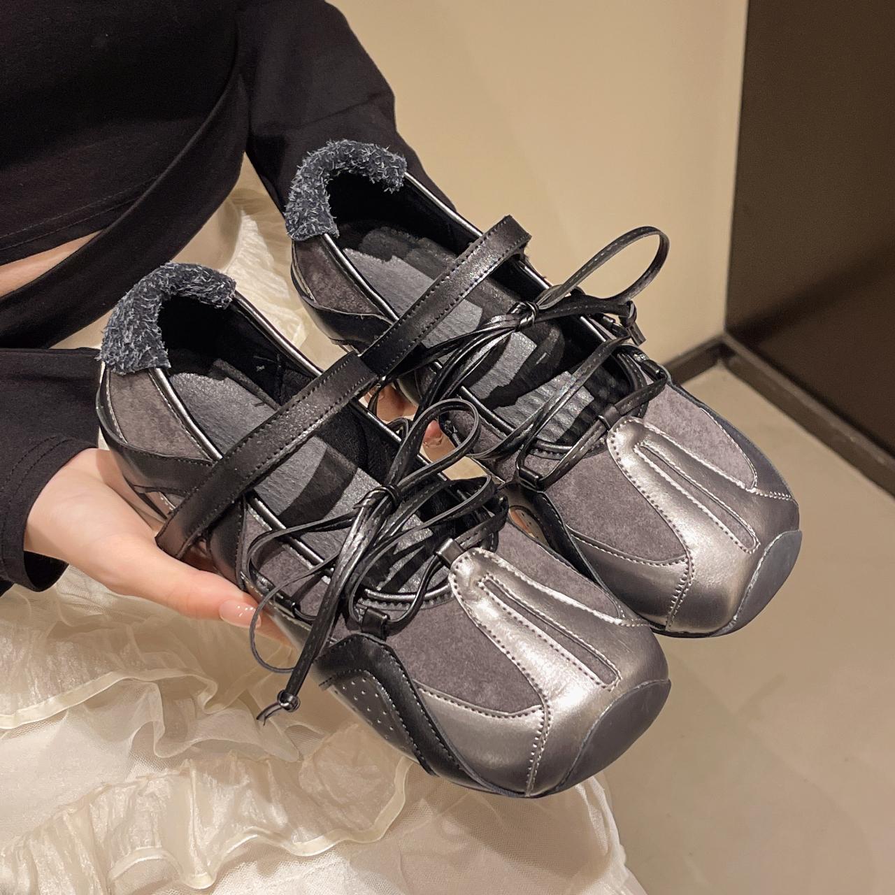 

Женская повседневная обувь в стиле балеток, неглубокая, плоская, удобная, модная, для платья, новая летняя, немецкая тренировочная, одинарная обувь 40