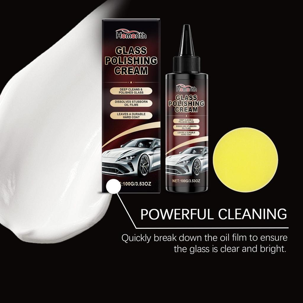 Homonth Car Glass Care Kit - Car Glass Cleaning, Stain and Oil Film Removal, Glossy and Clear Renovation 1 set