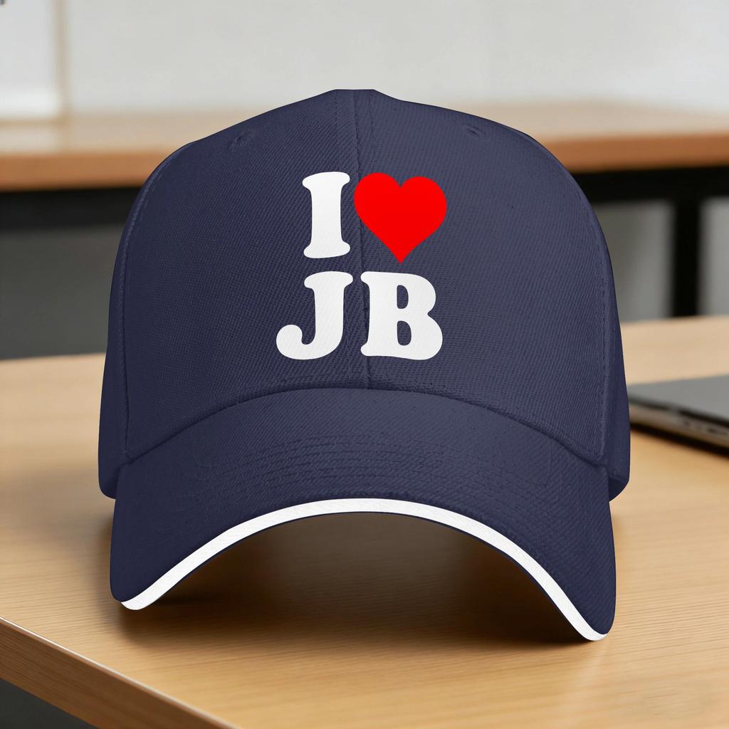 I Love Jb Heart Baseball Cap Outdoor Sports Dropshipping Hip Hop Hats Couple Women Street Style Custom Diy Baseball Caps