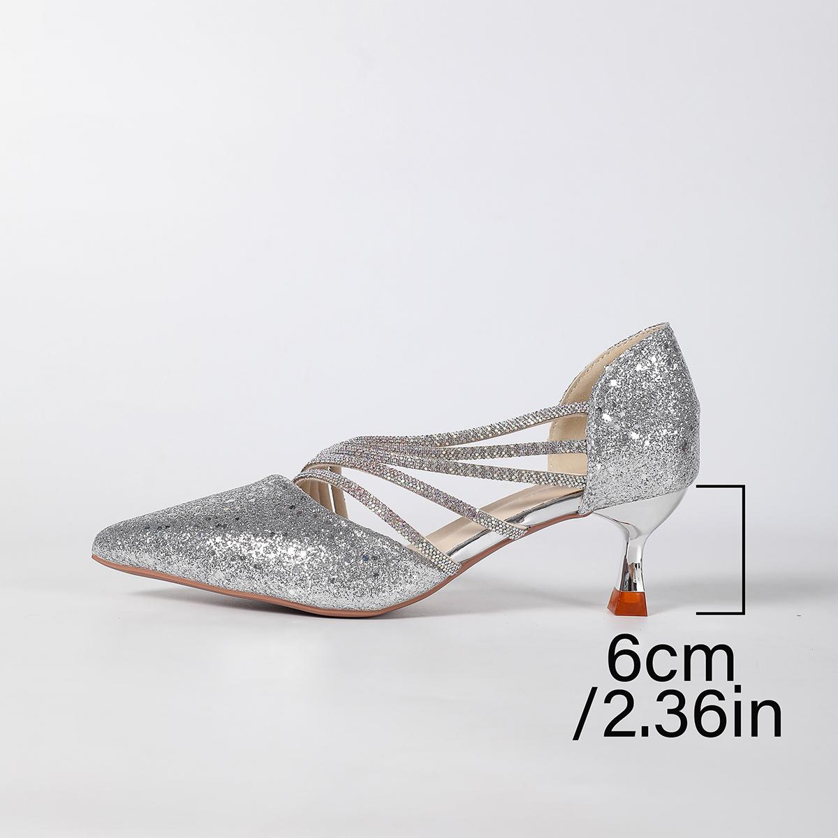 

Модные Роскошные Туфли-лодочки с ремешком из страз цвета шампанского золота Женские Сексуальные с острым носком на шпильке, на каблуке-рюмочке, с блестками, Zapatos Блестящие Вечерние туфли 43