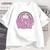 Alpha Male Unicorn Rainbow T Shirts Oversize Men Casual Fashaion Graphic Tees Unisex Round Neck
