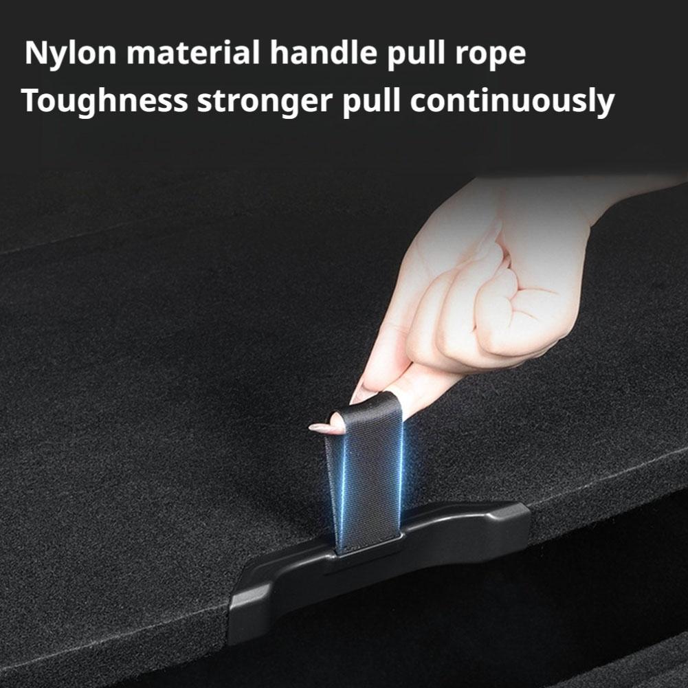 2pc Trunk Cover Handle For Tesla Model Y Juniper 2025 Rear Trunk Cover Tail Box Open Handle Rope Pull Strap Interior Accessories