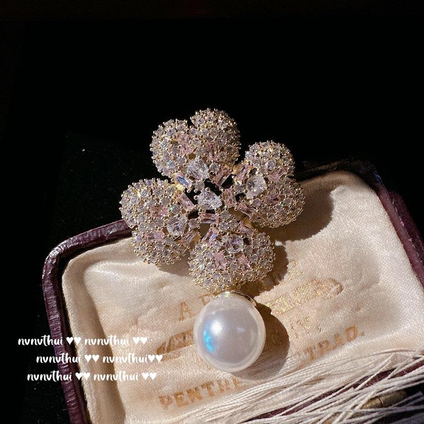 Monet Garden, Paparacha Butterfly Jewel Brooch, Water Spirit, Fancy Orange Diamond Pink Purple Chalcedony Earrings