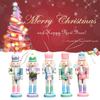 5pcs Wooden Nutcracker Soldier Puppet Figurine Home Tabletop Decor Xmas Gift