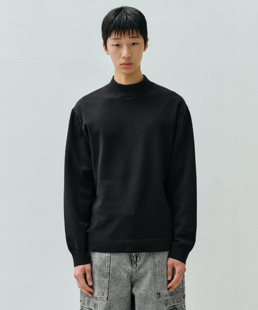 MINAV Cotton Solid Mock Neck Knit [4 Colors]