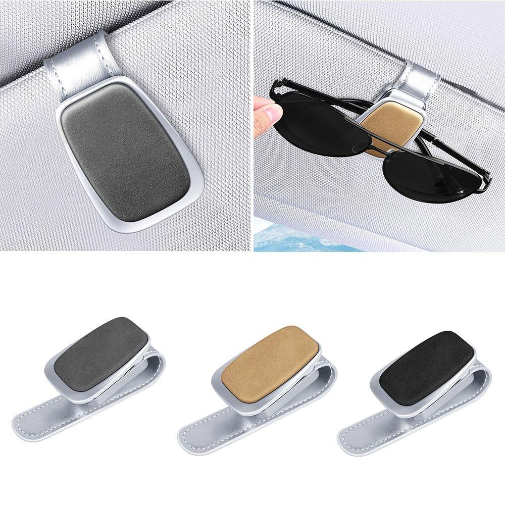 

PU Leather Car Sun Visor Glasses Clip Wear-Resistant Eyeglasses Case Car Interior