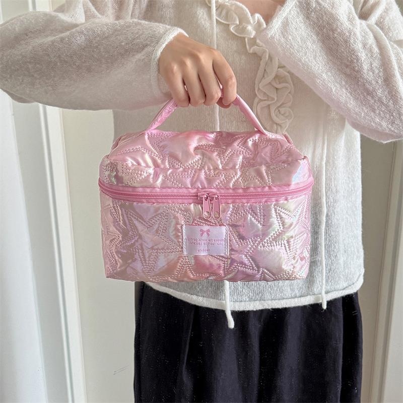 High-Value Star-Shaped Handbag Makeup Bag Cosmetic Bag Large Capacity Toiletry Bag, Portable Travel Essential Storage Bag Gift