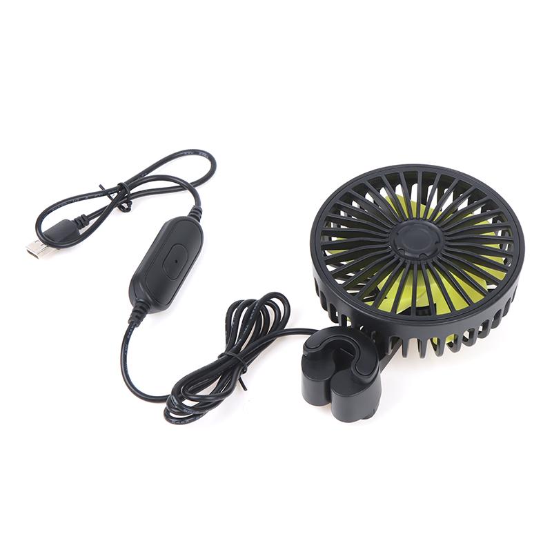 Ventilator USB cu 3 viteze pentru tetiera scaunului din spate al mașinii, ventilator de răcire cu aer pentru SUV, camion, auto