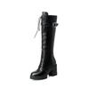 Women's High-heeled Boots for Autumn and Winter, Waterproof Platform, Thick Heel, Motorcycle Boots, Oversized Roman Women's Boots
