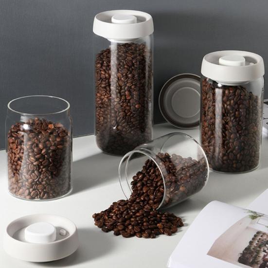 500/900/1200/1800 ML forseglet krukke Fuktsikker kaffebønner Vakuumforseglet oppbevaringskrukke i glass for kjøkken