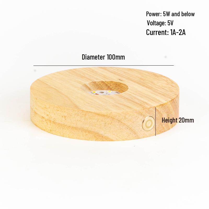 Solid Wood Aroma Diffuser with Luminous Base and Seven-Color Night Light for Fish Tanks and Decor.
