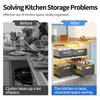 Pull-out cabinet organizer, sliding metal storage basket for kitchen, fits various room cabinets, home organization accessory