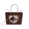 Retro Hello Kitty Plaid Shoulder Bag For Women With Pu Material And Casual Style