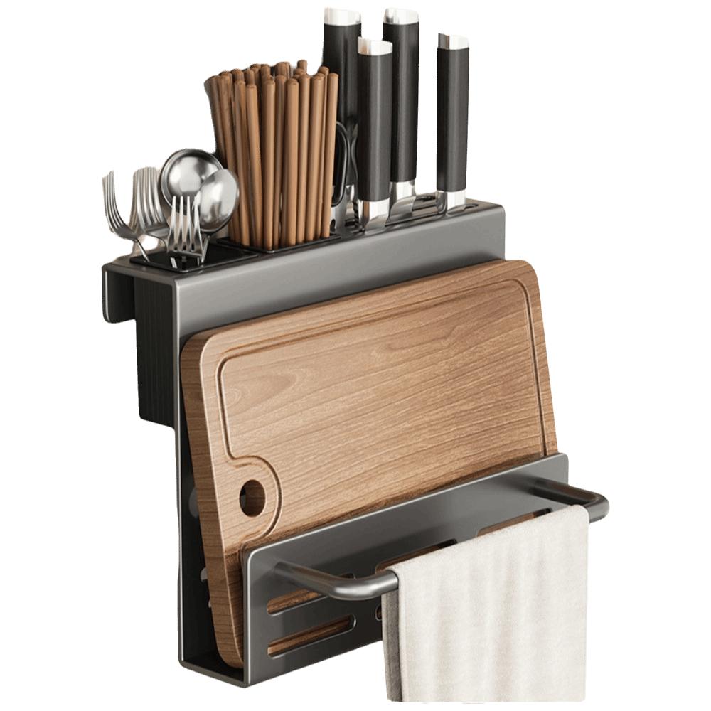 Carbon Steel Cutting Board Rack Heavy Duty Wall-Mounted Holder Kitchen Storage Rack Indoor Use