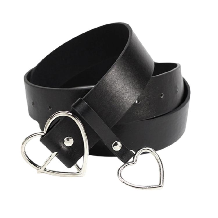 Adjustable Women Belt Heart Buckles Alloys D Rings Embellishment Stylish Accessory For Work Or Weekends Outfits