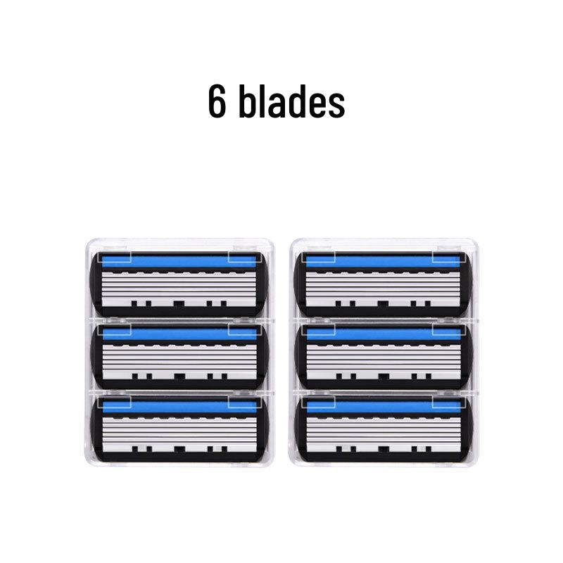 Six-Layer Blade Manual Razor with Chinese Style Holder – No-Stubble, Universal Fit, Old-Fashioned Design