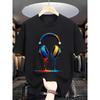 Colorful Dripping Headphones T-Shirt for Men Women, Music Lover Streetwear Graphic Tee