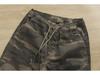 Shawn Yue Men's Loose Straight Camo Cotton Shorts - Elastic Waist, Casual Retro Design.