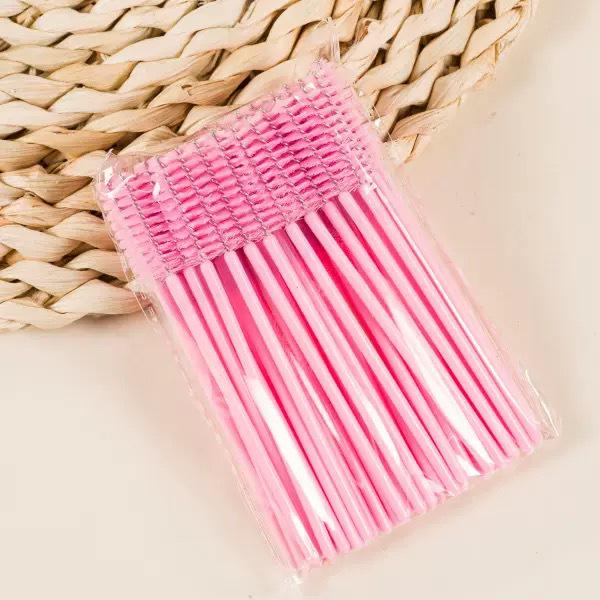 Color Spiral Disposable Eyelash & Eyebrow Brush - Portable Beauty Makeup Tool with Solid Crystal Design