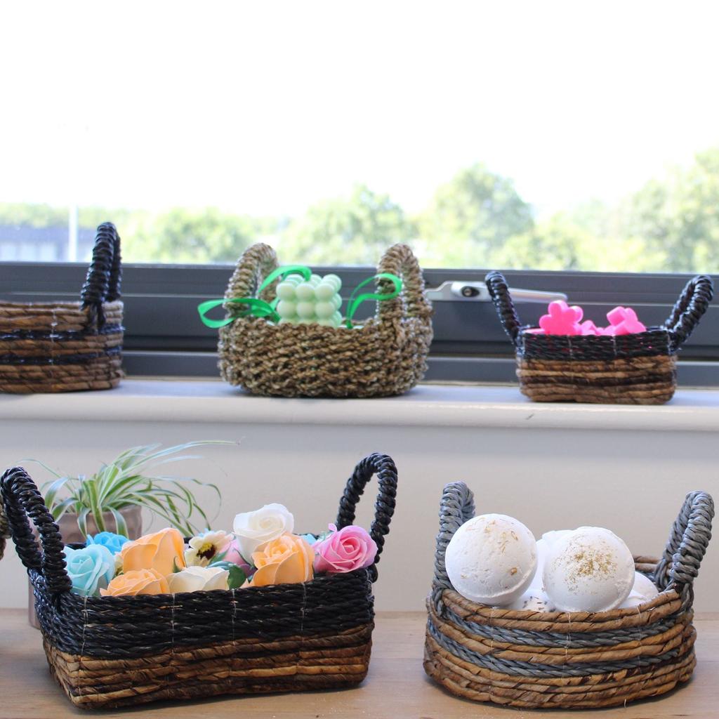 Raffia Banana Leaf Baskets Set of 2