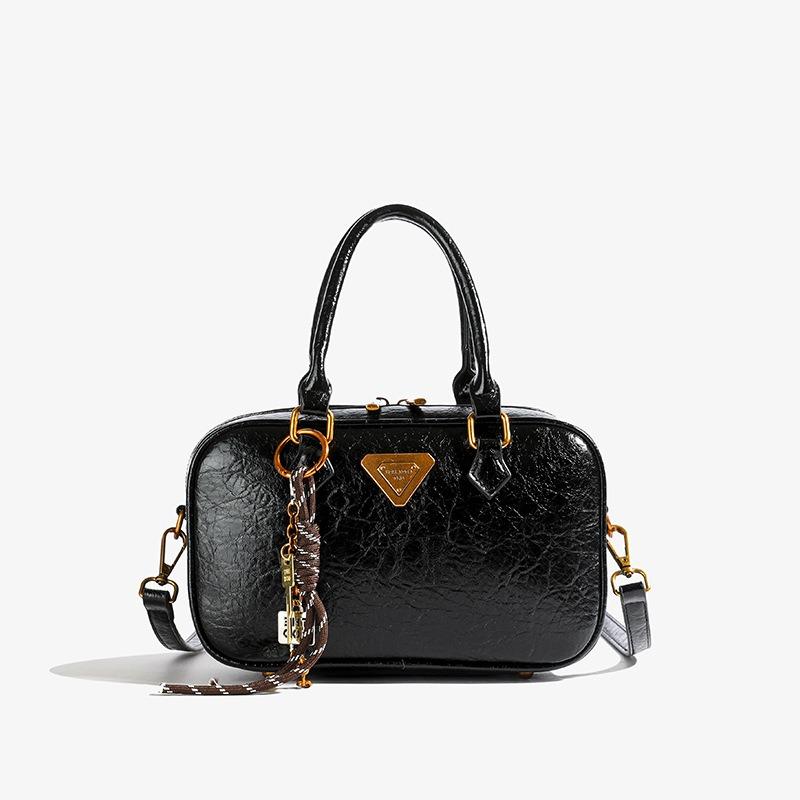 

Премиум ретро масляно-воск искусственная кожа женские сумки-мессенджеры 2024 новая популярная сумка-подушка модная универсальная маленькая квадратная сумка портативная сумка через плечо для женщин чёрный