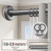 Silent Curtain Track with Punch-Free Installation - Balcony Side & Top Mount Slide Rail with Pulley and Hook Guide.