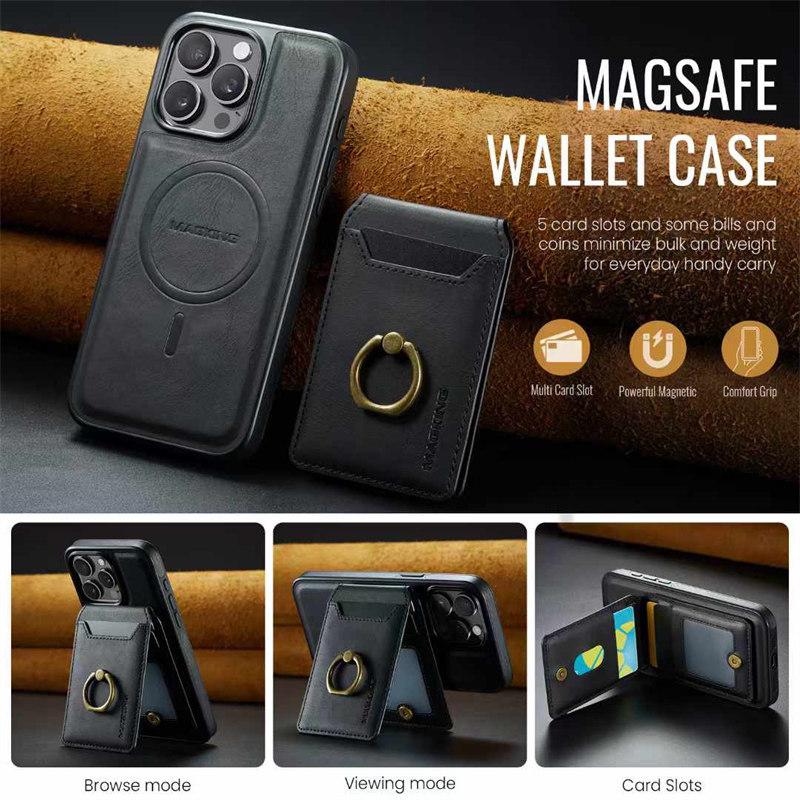 Detachable 2IN1 Real Magsafe Strong Magnetic Wireless Charging Wallet Case For iPhone 12 13 14 15 16 Pro Max Plus Cover