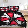 3pcs Resident Evil Printed Duvet Cover Set (1 * Cover+2 * Pillowcase, Without Core), Suitable for Home Bedroom,