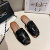 Internet celebrities weave retro baotou half slippers women's summer wear ins trendy new casual versatile flat bottom sandals