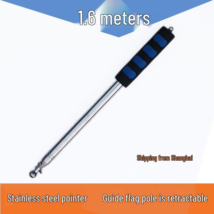 Telescopic Stainless Steel Flagpole - Available In 1.2m, 1.6m, and 2m for Tour Guides